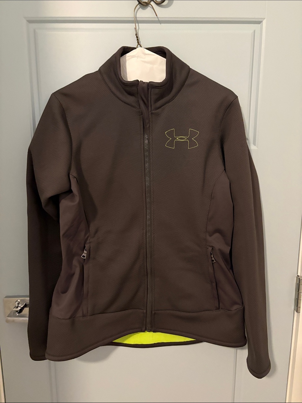 Under Armour womens grey Jacket with lime Logo Accent